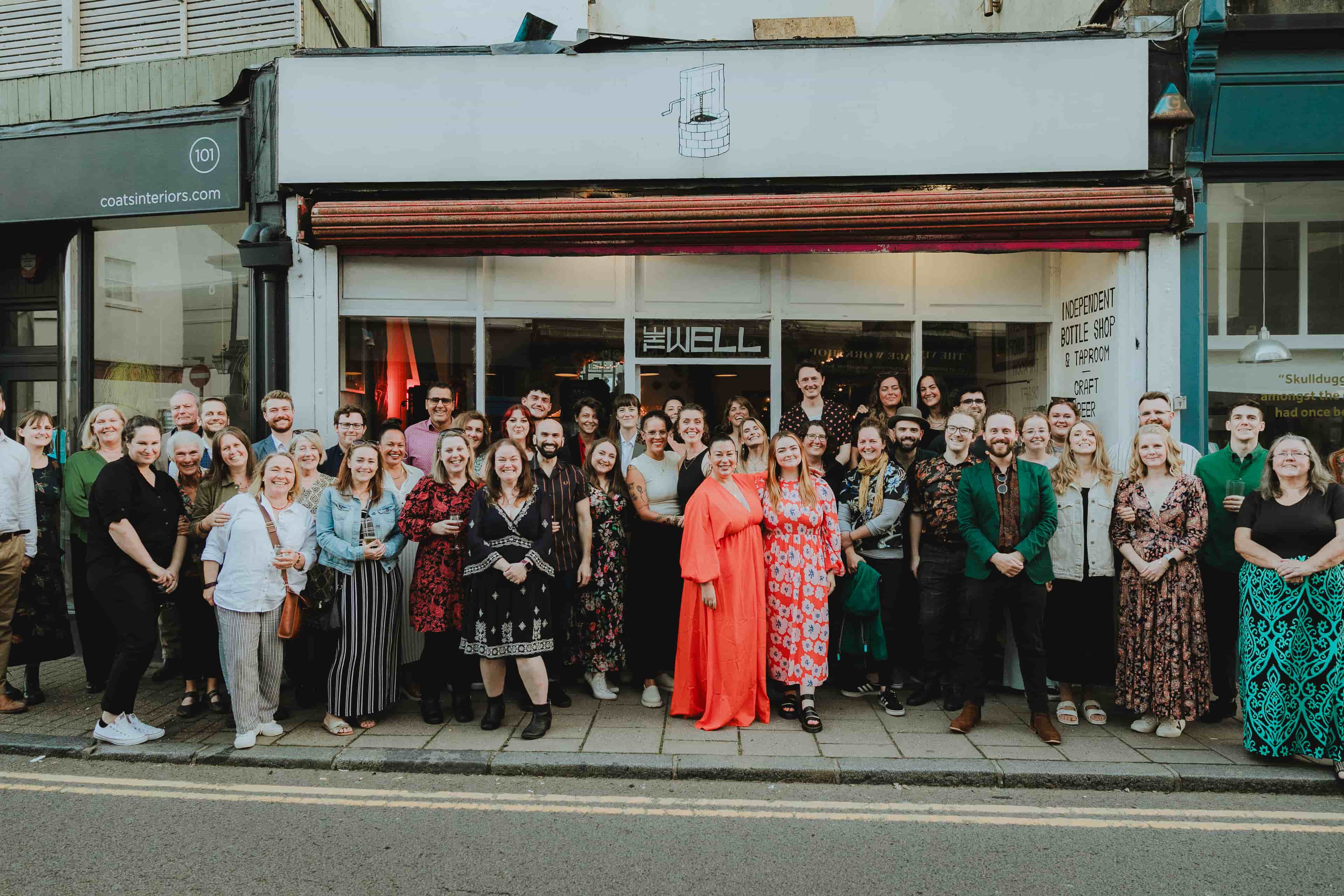 Large group outside the kemptown pub.