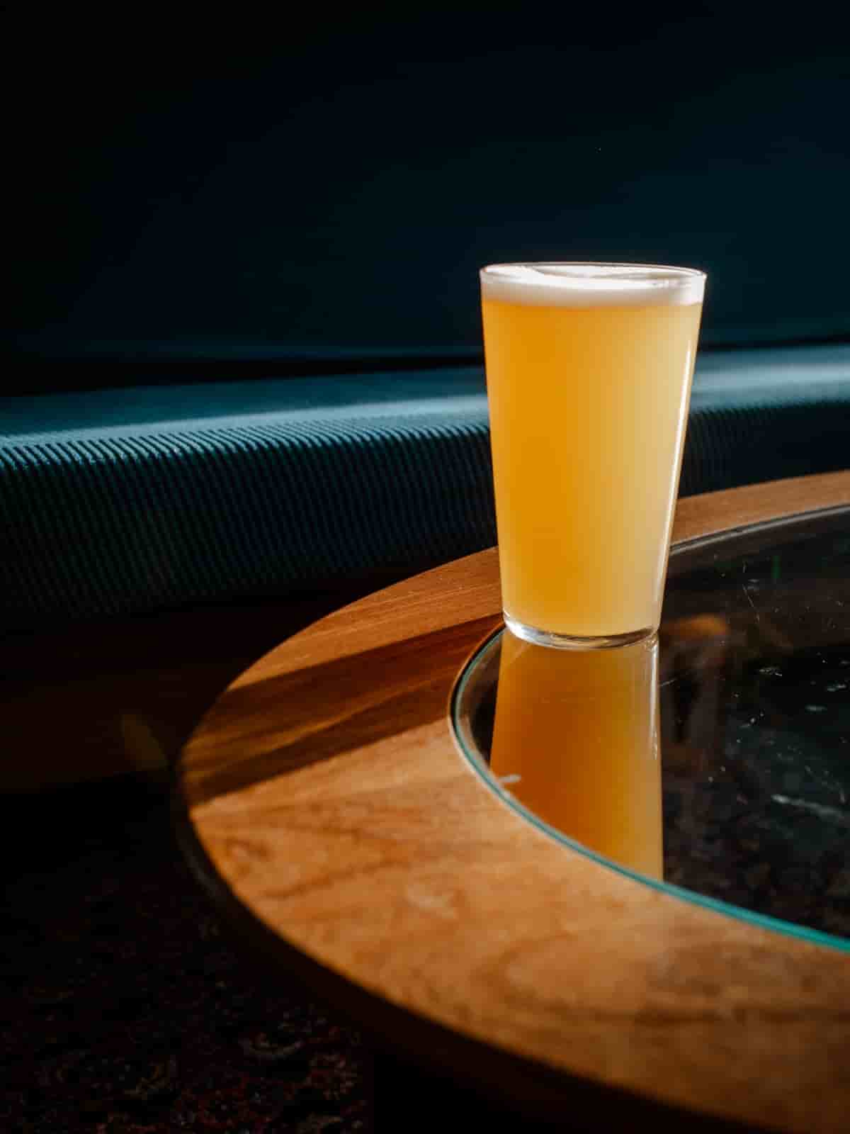 Ale on a table.